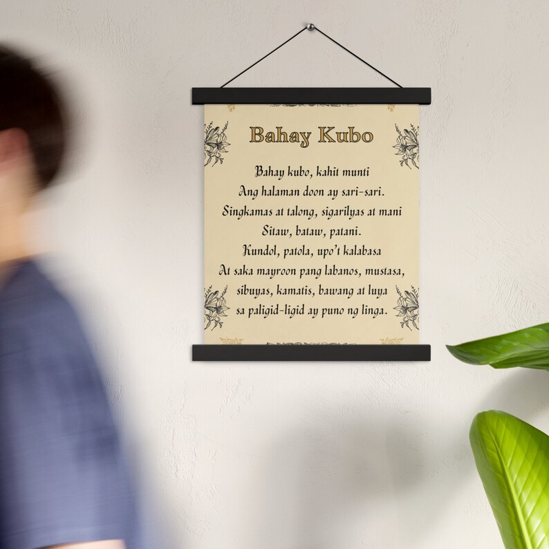 Poster with wooden hanger