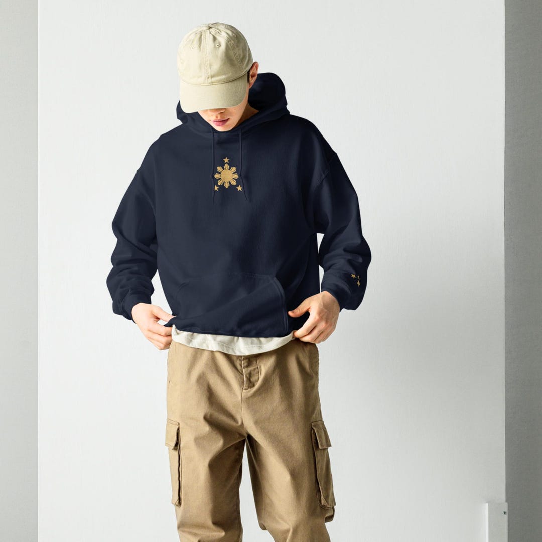 Aapi Clothes Filipino Stars & Sun Embroidered Hoodie - AAPI Heritage Pinoy Pride ...