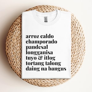 Filipino Shirt Breakfast Agahan, Philippines Shirt, Filipino Food Shirt, Proud Pinoy, Funny Tagalog Shirt, Filipina Shirt, Gift For Foodies