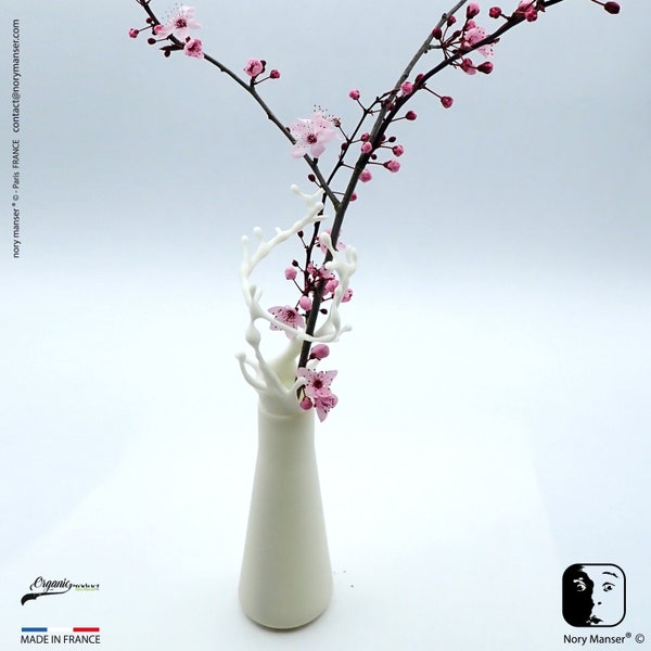 Splatsh 1.1 White White Soliflore crowned fluid and Royal.Deco office home decor, decoration office design Vase design Pot Ikebana Bouquet