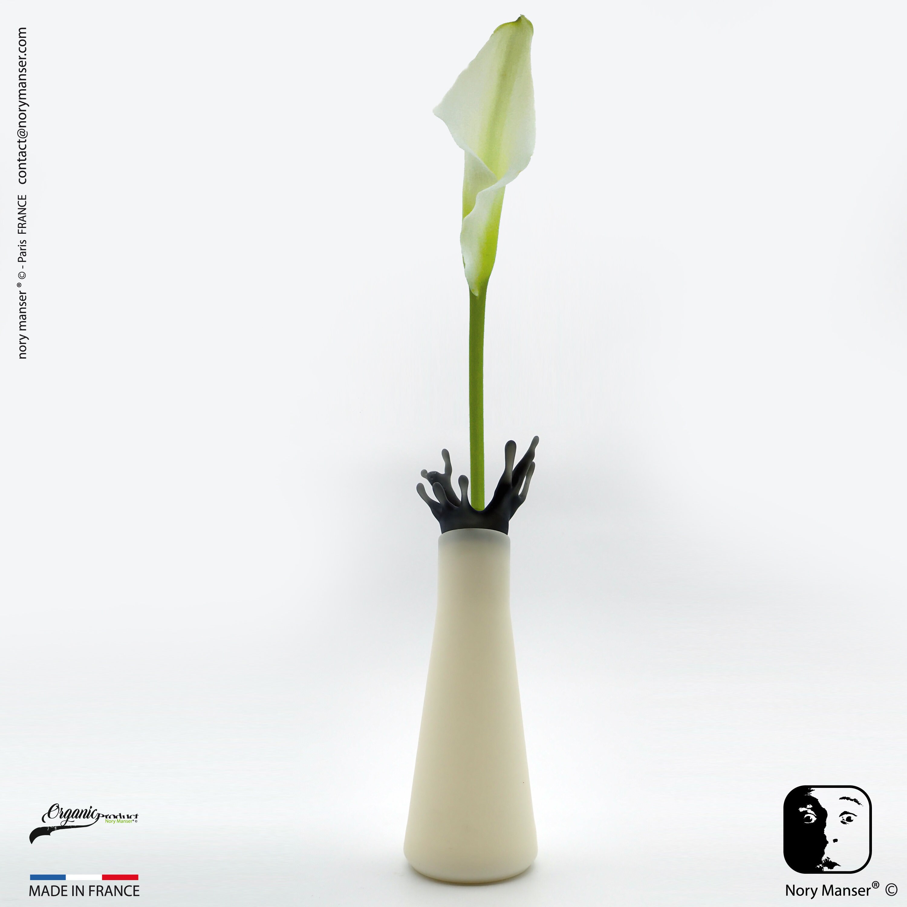 Splatsh 1.2 Soliflore Couronné Fluide et Royal Blancnoir Home Decor Décoration Bureau Design, Vase D