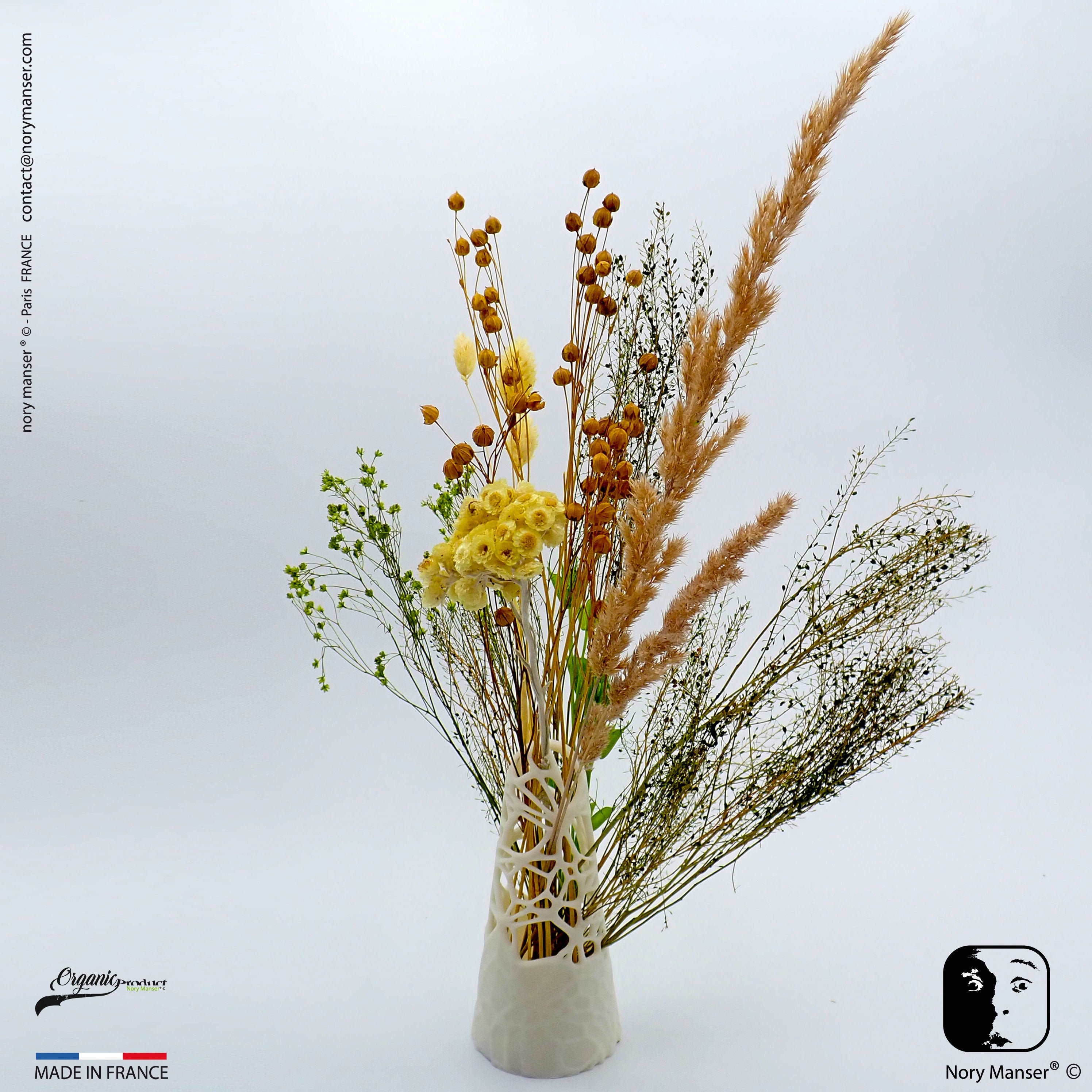 Vase Ikebana Nervures 1.0 Formé d'une Dentelle de Feuillage. Décoration Maison Bureau Salon Chambre 