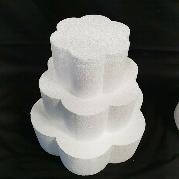 Polystyrene Cake Dummy, various size, depth and shape - Flower