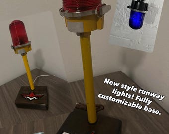 Customizable LED Taxiway Lamp: Upcycled Aviation Decor