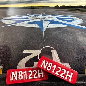 Custom Airplane Wheel Chocks: Personalized with N Number & Logo
