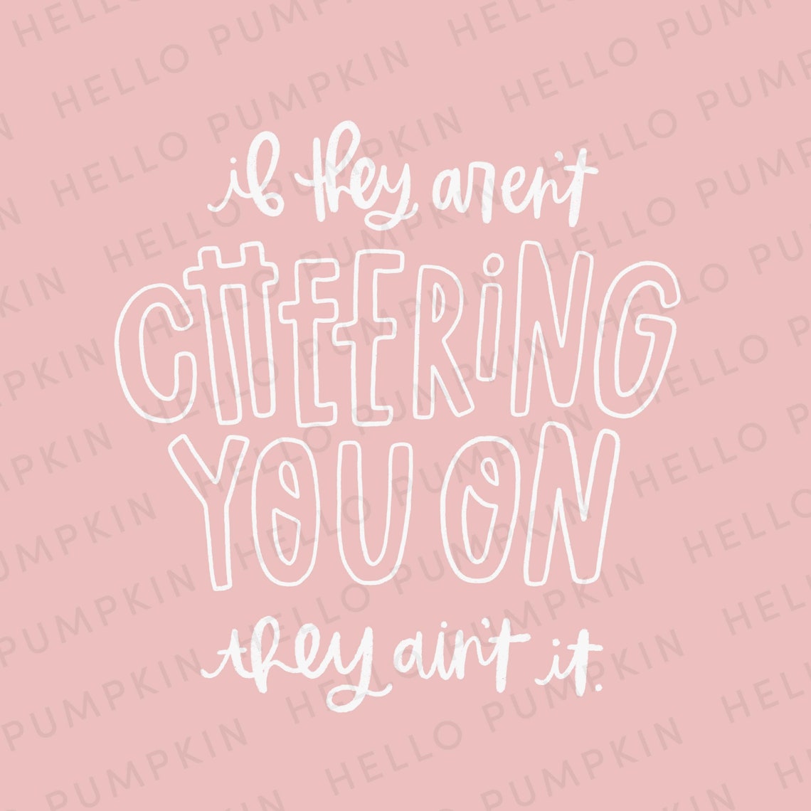 Cheering You on Digital Print Rose Quartz Background Pink - Etsy