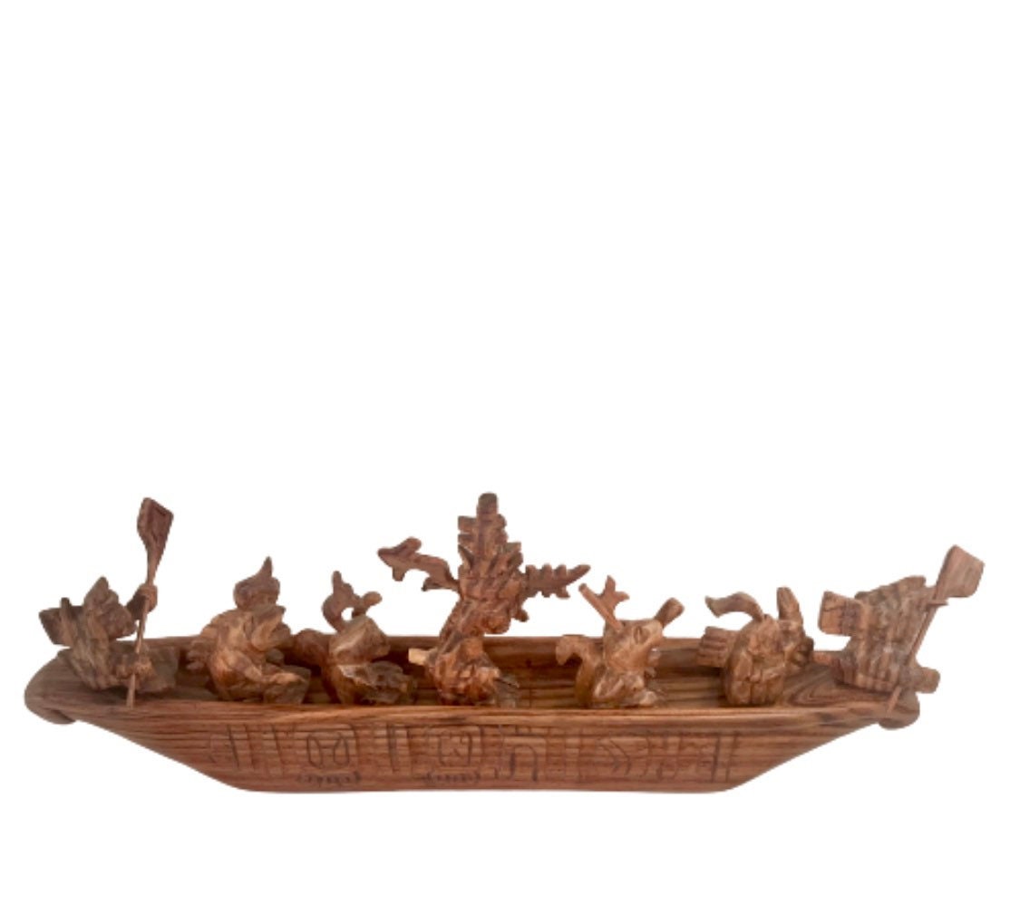 Xibalba 8 Inch Canoe Handcarved Wooden Craft Etsy