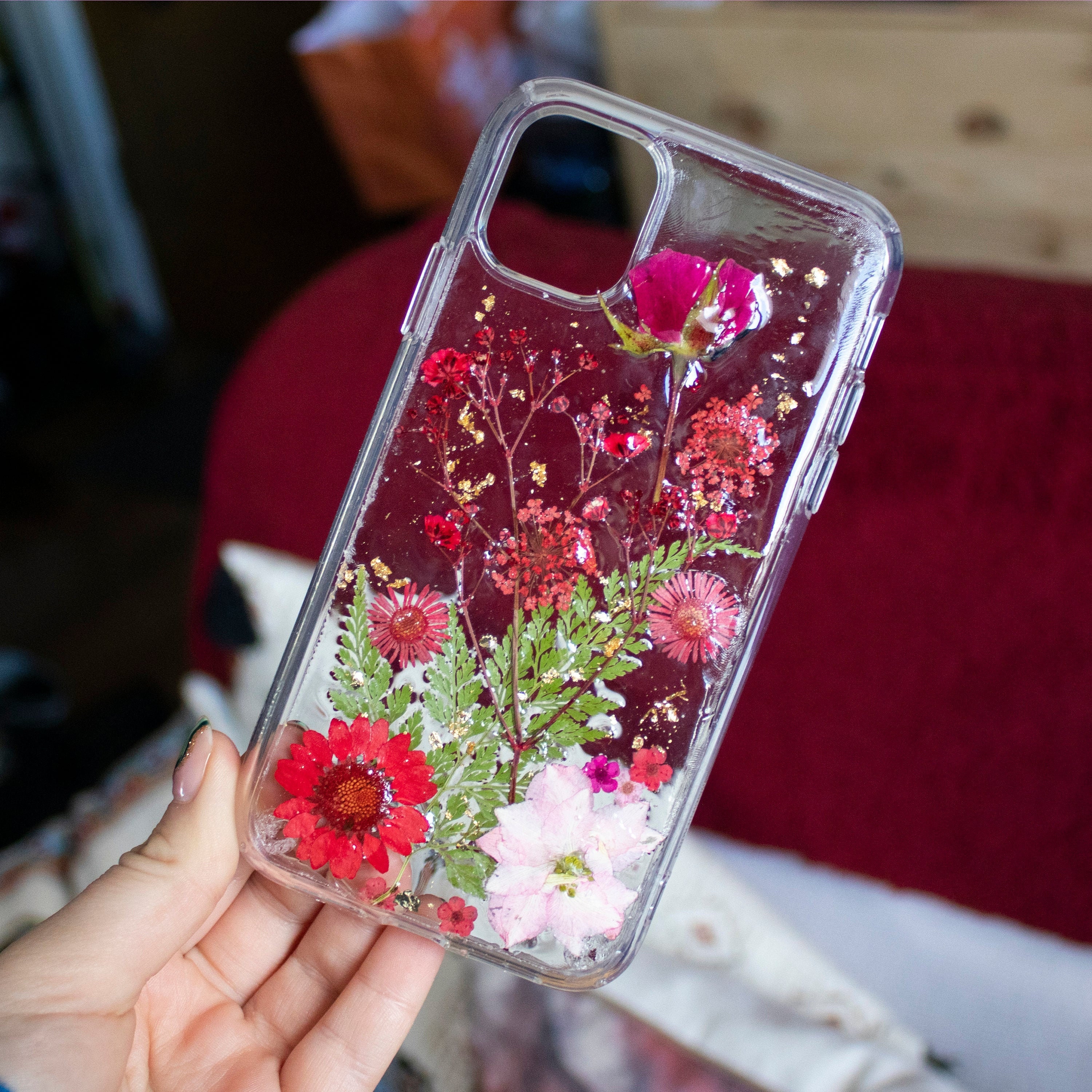 Floral Resin Phone Case for iPhone or Samsung Perfect for Etsy