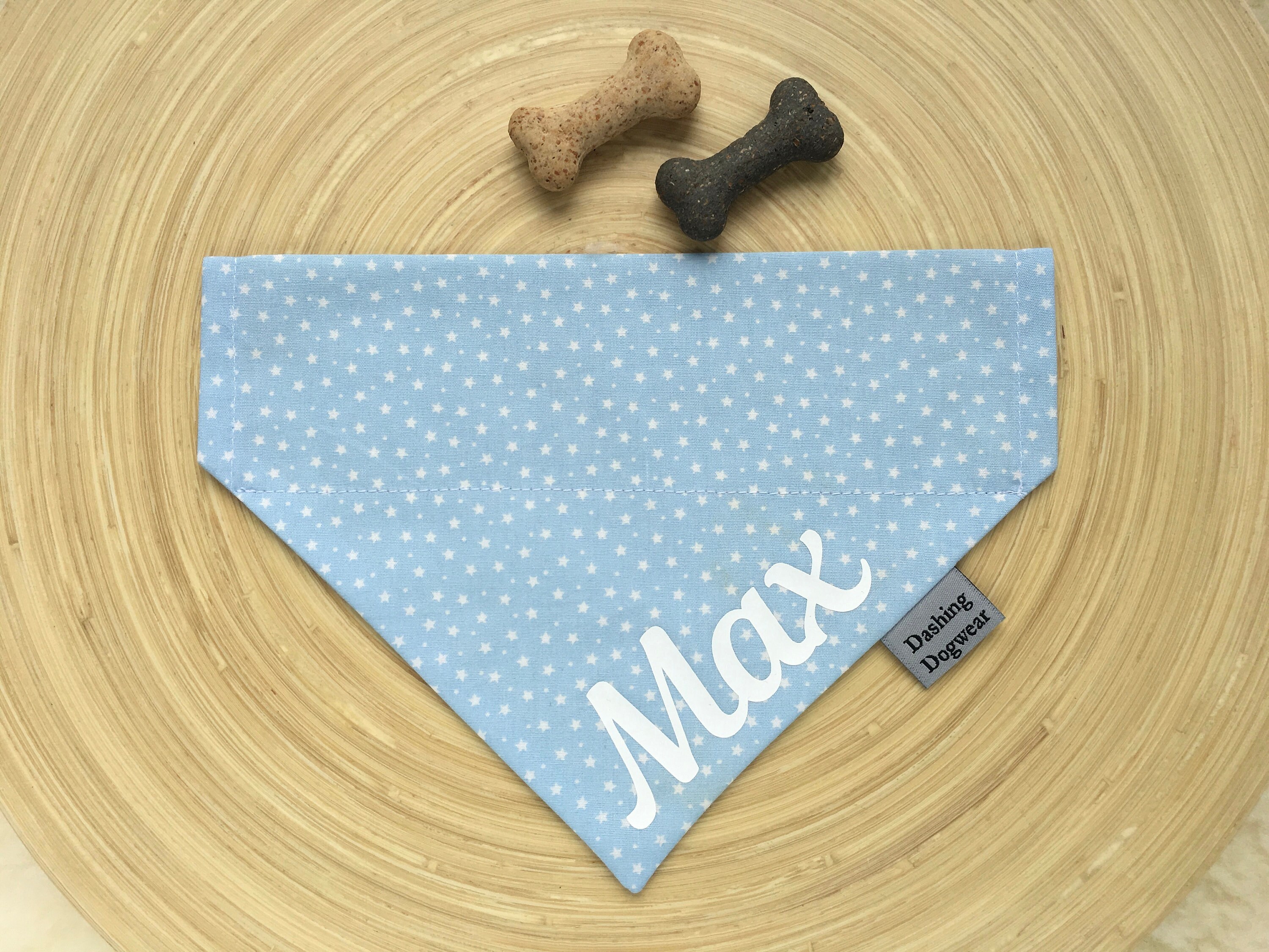 Personalised Dog Bandana Doggy Bandana Any Name Blue Etsy