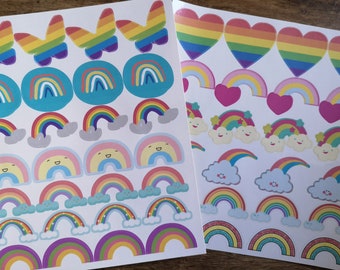 rainbow stickers etsy