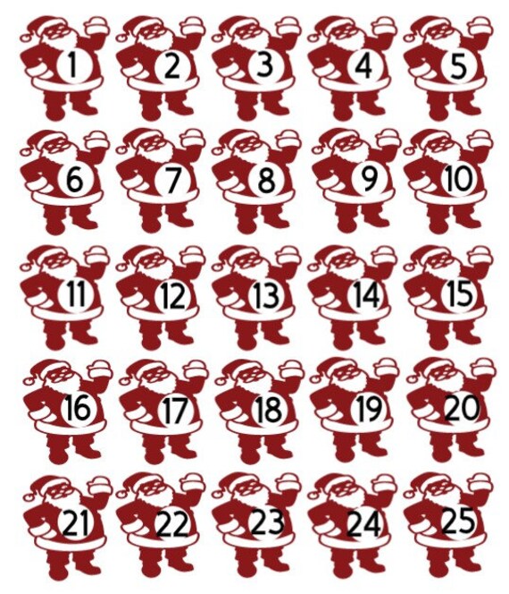 Advent Number Stickers - Etsy