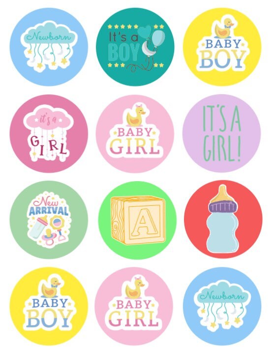 Baby Sticker Sheets Set for Scrapbooking and Journaling, 48 Pcs Gender  Neutral Newborn Baby Stickers for Scrapbooking, Unisex Stickers 