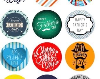 30 Happy Father's Day Stickers, Envelope Seals, Labels, 1.5, Round ...