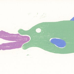 Fish - original woodcut print
