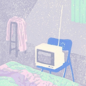 Untitled (TV) - original linocut