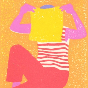Untitled - original linocut print