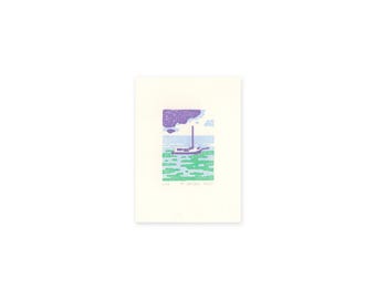 Bootje - linocut print