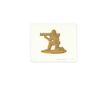 Soldaatje - original linocut print