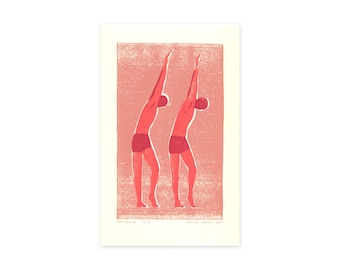 Synchroon - original linocut print