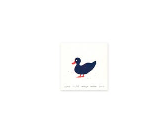 Duck - linocut print