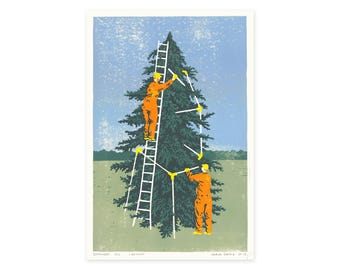 Boomwerk, linocut print