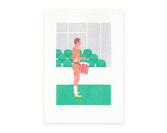 untitled - original linocut print