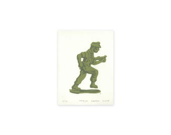 Soldaatje - original linocut print