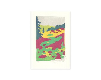 Landscape - original linocut print