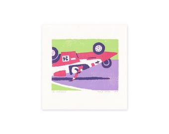 Der Sturz - original linocut print