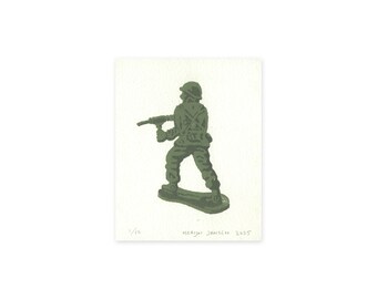 Soldaatje - original linocut print
