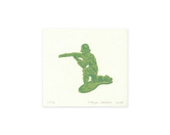 Soldaatje - original linocut print