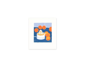 Juice - original linocut print