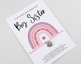 New Big Sister Bracelet - Heart Tibetan Charm Wish Bracelet - From Little Sister