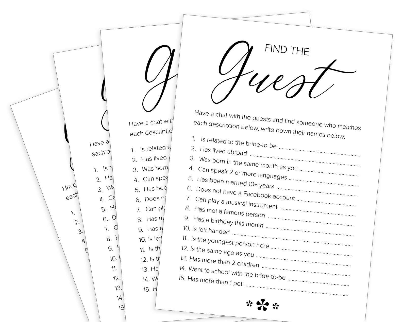 Hen Party Games Find the Guest Game Cards Hen Party Etsy UK