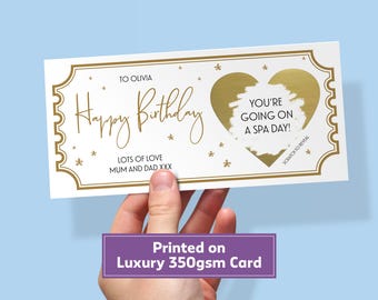 Personalised Birthday Scratch Ticket | Scratch Reveal Card | Voucher for Experience Day or Concert | Birthday Card for Daughter or Son