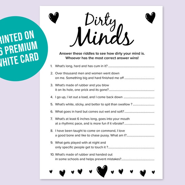 Hen Party Games, Dirty Minds Game, Bachelorette Party Gift, Dirty Riddles Game, Bridal Shower Games, Hen Party Accessories, HPG002