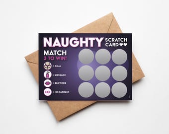 Naughty Scratch Card, Valentines Day Gift for Him, Funny Married Gift