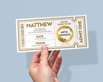 Concert Ticket Reveal | Personalised Scratch Reveal Card | Concert Surprise Gift For Music Lovers