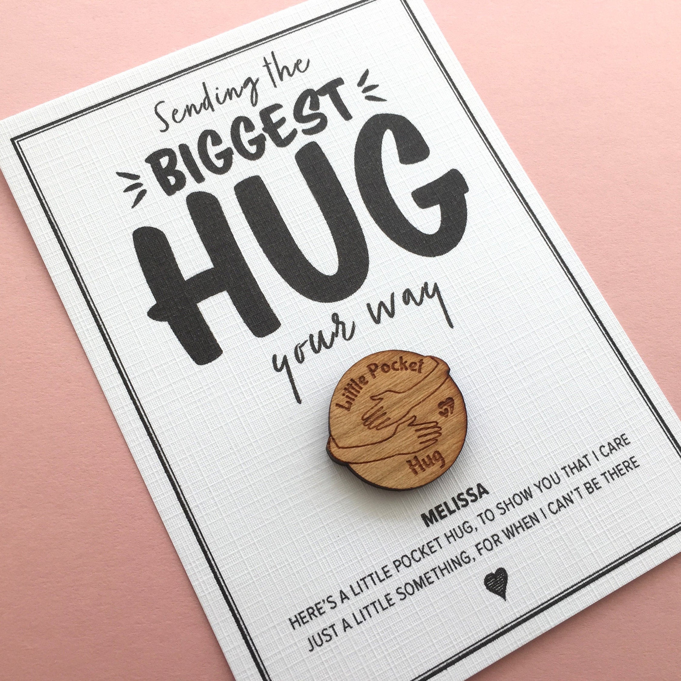 Personalised Little Pocket Hug Token Sending the Biggest Hug Etsy UK