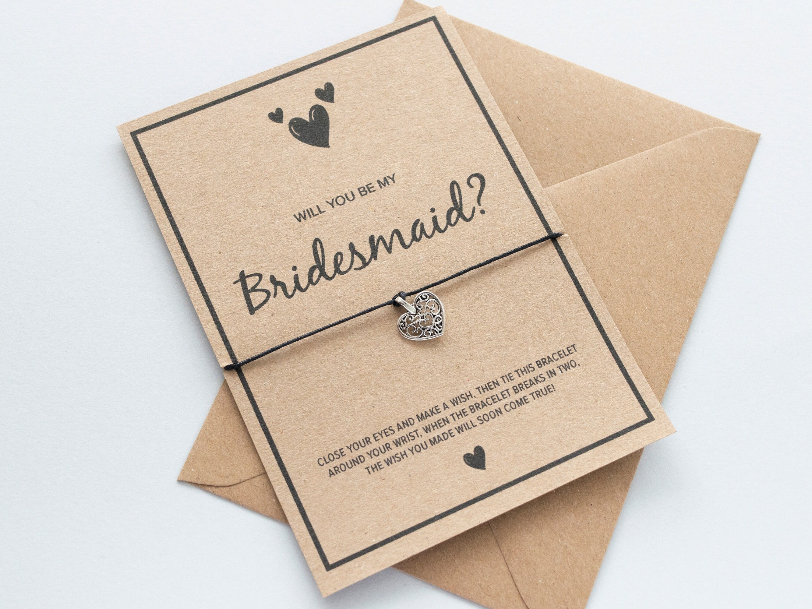 Will You Be My Bridesmaid Card Wish Bracelet Wedding Party