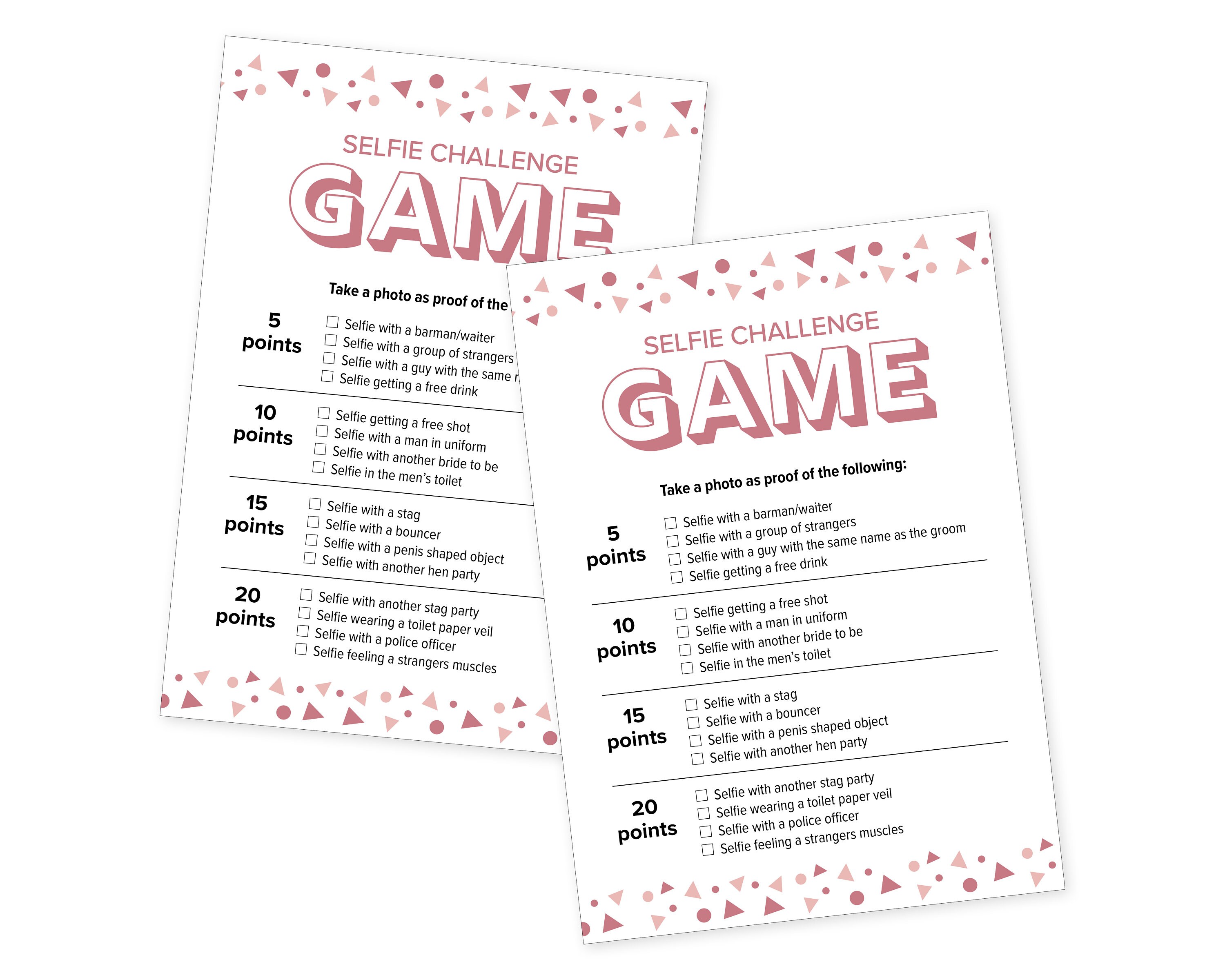 Hen Party Games Selfie Challenge Hen Party Selfie Challenge - Etsy UK