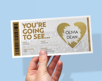 Personalised Scratch to Reveal Ticket | Concert, Gig or Theatre Gift Reveal | Custom Surprise Scratch Card for Music Lover