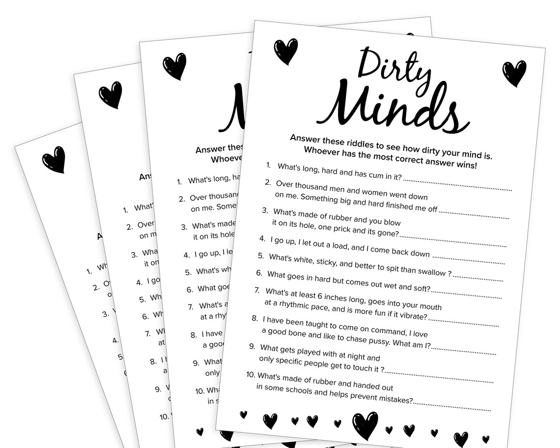 Hen Party Games Dirty Minds Game Bachelorette Party Gift Etsy UK