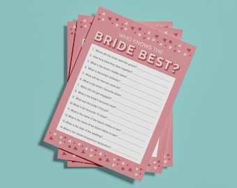 Who Knows the Bride Best, Hen Party Games, Hen Do Games, Bridal Shower Games, Hen Party Favours, Bachelorette Party, Party Bags HPG008