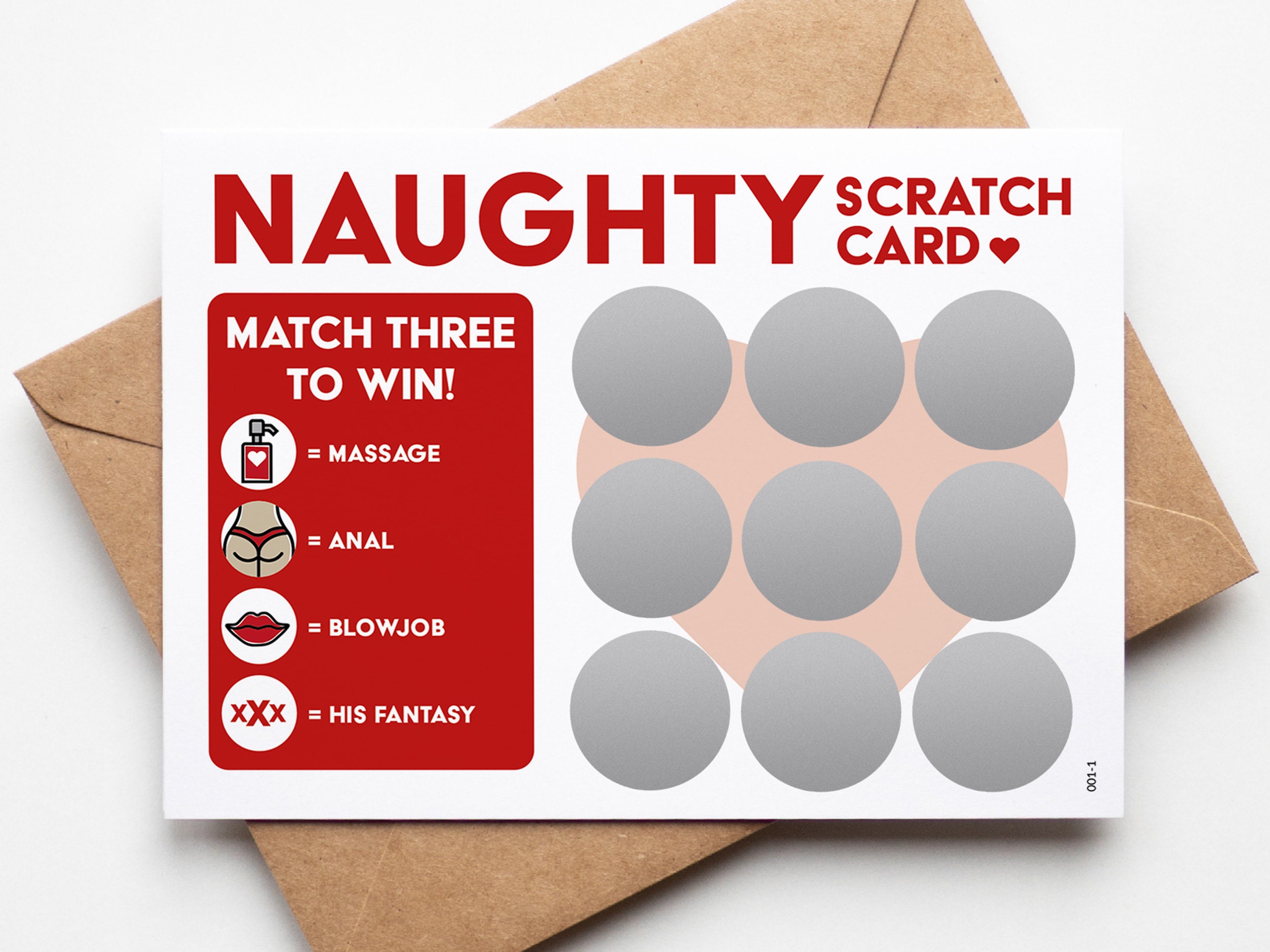 Carte à gratter pour adultes Naughty Scratch It Off Cartes-cadeaux
