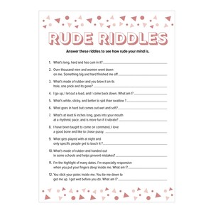 Rude Riddles Game: Dirty Minds Hen Party Game (A6 Card) - Etsy