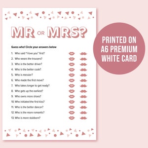 Mr und Mrs Spiel, Braut oder Bräutigam, Hen Party Spiel, Brautparty Spiel, Mr oder Mrs, lustiges Hen Night Spiel, Dirty Rude Hen Night Wochenende, HPG007