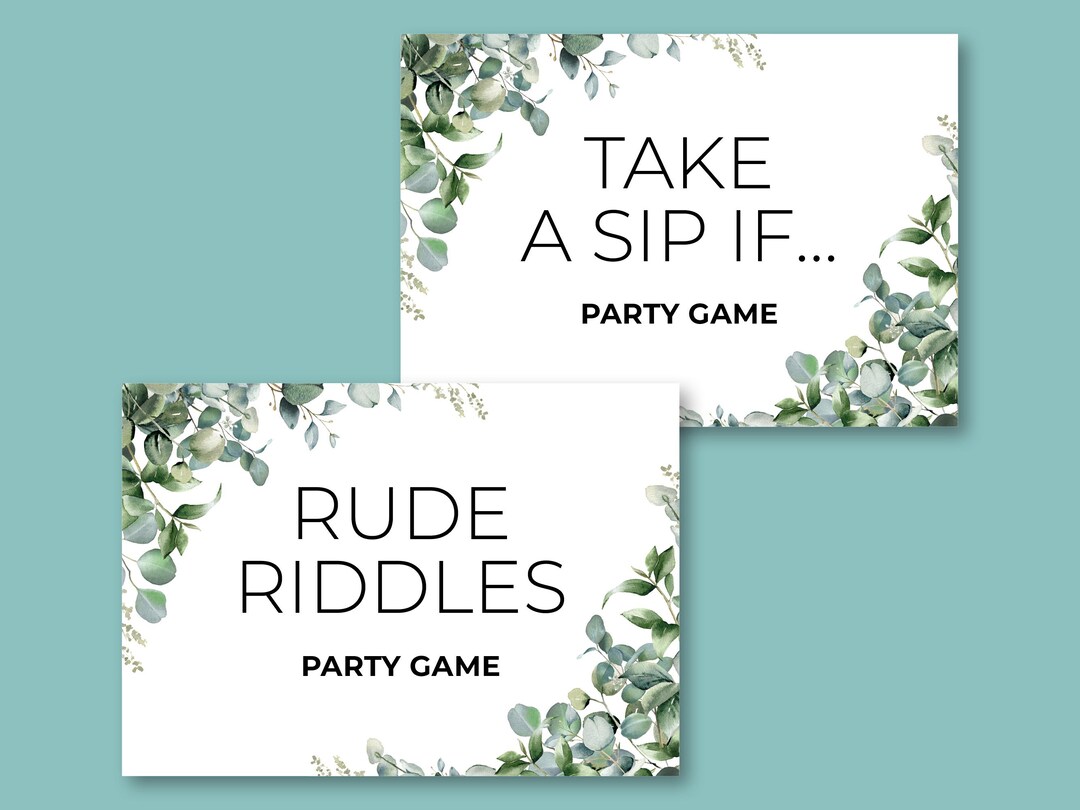 Hen Do Rude Riddles Hen Party Game Bundle: Rude Riddles & Drink If - Etsy UK