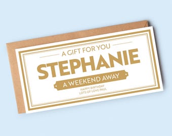Birthday Experience Gift | Custom Gift Voucher | Personalised Surprise Card for Girlfriend