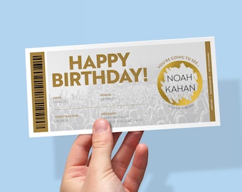 Personalised Scratch Reveal Ticket | Concert, Event or Theatre Gift | Custom Surprise Scratch Card for Happy Birthday Gift